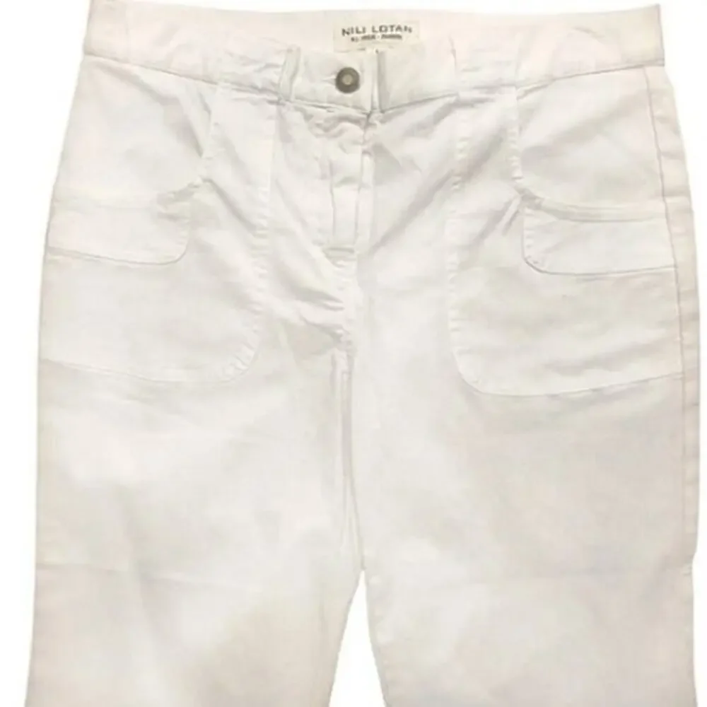 Nili Lotan NWT Oakland Wide-Leg Stretch Twill Pant in Eggshell Women's Size 6 - Picture 6 of 10